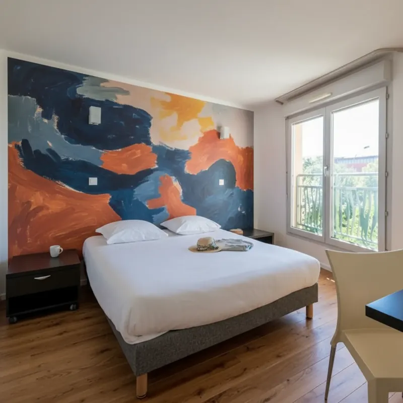 Mur de l'Hôtel Cerise après l'impression murale ErgeekPrint
